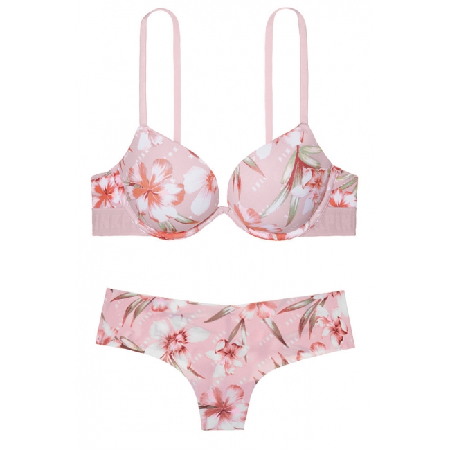 Комплект Victoria's Secret PINK Wear Everywhere Push-Up Bra & Thong