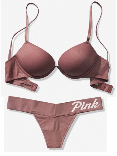 Комплект ВІКТОРІЯ СИКРЕТ PINK Wear Everywhere Push-Up Bra & Thong
