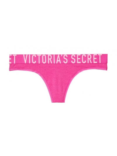 Трусики Стрінги Victoria's Secret Logo Thong Panty, Яскраво Рожеві