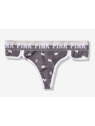 Трусики Вікторія Сикрет PINK WIDE LOGO THONG