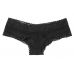 Трусики Victoria's Secret Lace Waist Black Cotton Cheeky Panty
