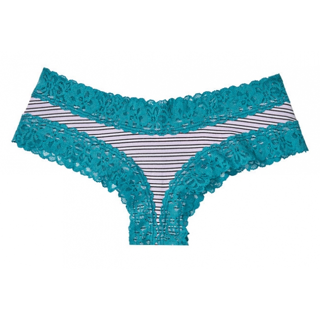 Трусики Чики Victoria's Secret Stretch Cotton Cheeky Panty, Blue Stripe