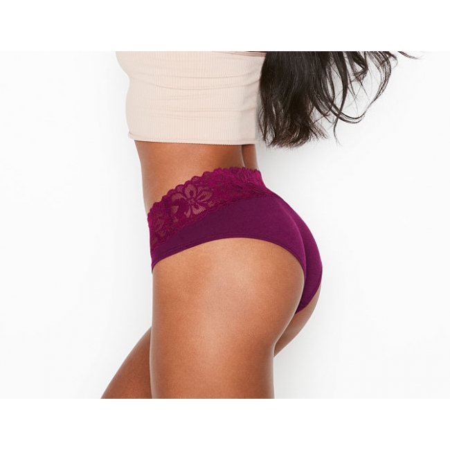 ТРУСИКИ ХІПСТЕРИ від Вікторія Сикрет Cotton Lace-waist Cheeky