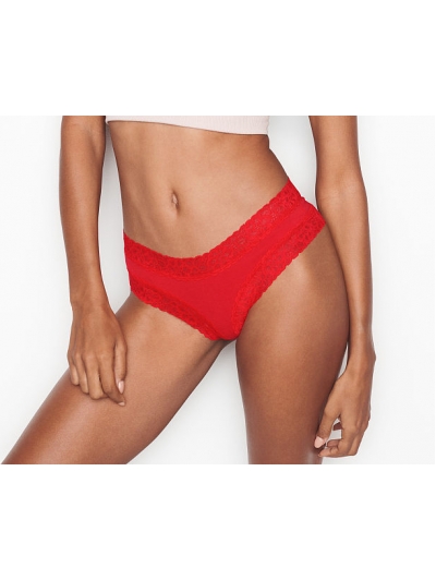 Трусики чіки Victoria's Secret Stretch Cotton Cheeky Panty, Red
