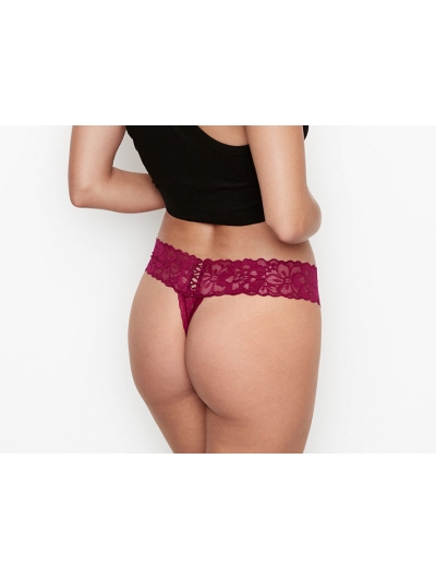 Мереживні Трусики Victoria’s Secret The Lacie Thong Panty, burgundy