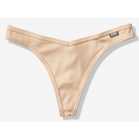 Трусики Стрінги Victoria's Secret PINK Beige Cotton Thong Panty