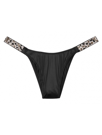 Трусики Бразиліани зі стразами Victoria's Secret Very Sexy Shine Strap Brazilian Panty, Black Leopard