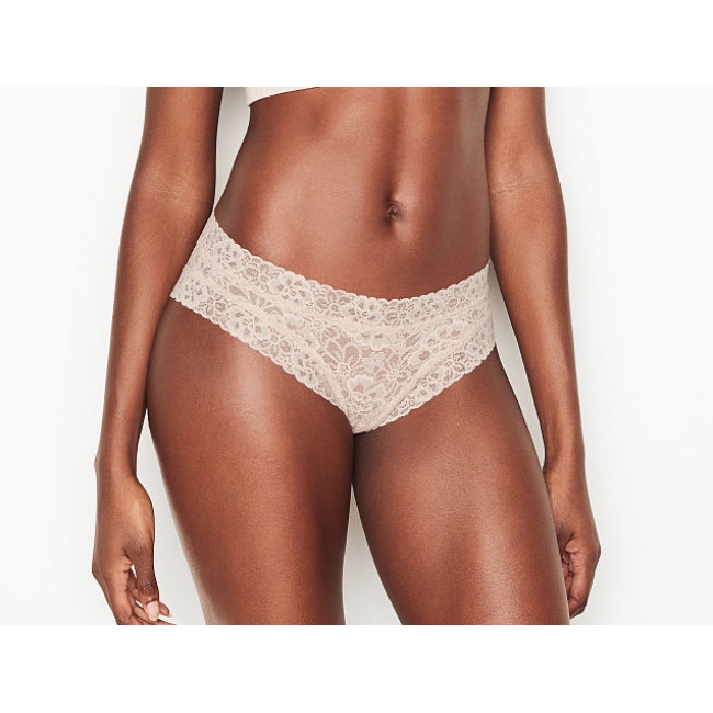 Мереживні Трусики Чіка Victoria's Secret Floral Lace Cheeky Panty, White