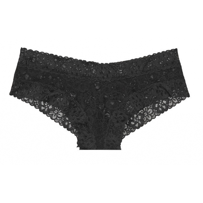 Мереживні Трусики Чіка Victoria's Secret Floral Lace Cheeky Panty, Black