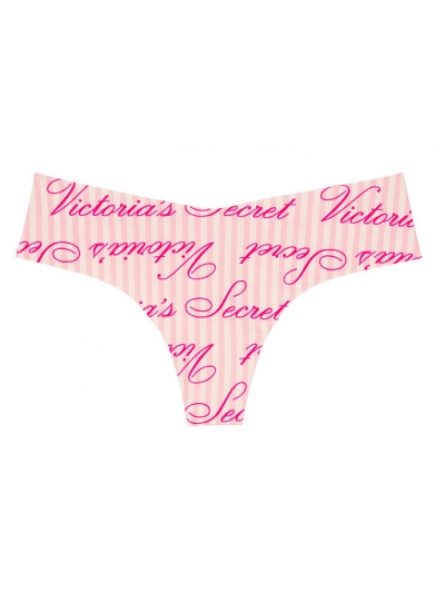 Трусики Victoria's Secret No Show Tong Panty, pink stripe