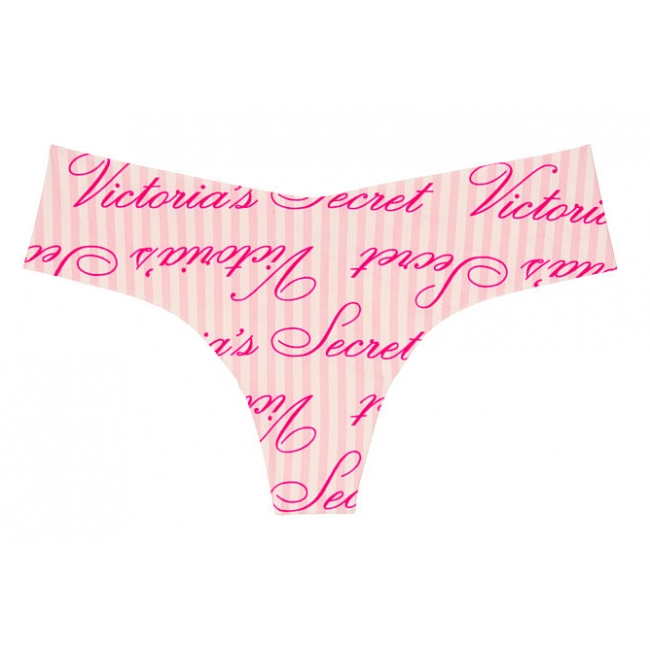 Трусики Victoria's Secret No Show Tong Panty, pink stripe