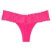 Трусики стрінги Victoria's Secret Lace-waist Thong Panty, Fuchsia