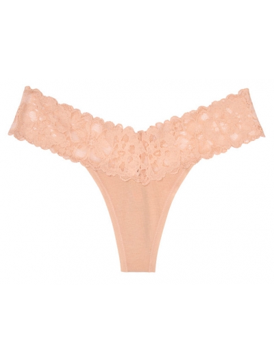 Трусики стрінги Victoria's Secret Lace-waist Thong Panty, Nude