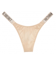 Трусики Зі Стразами Victoria's Secret Very Sexy Shine Strap Thong Panty, Beige