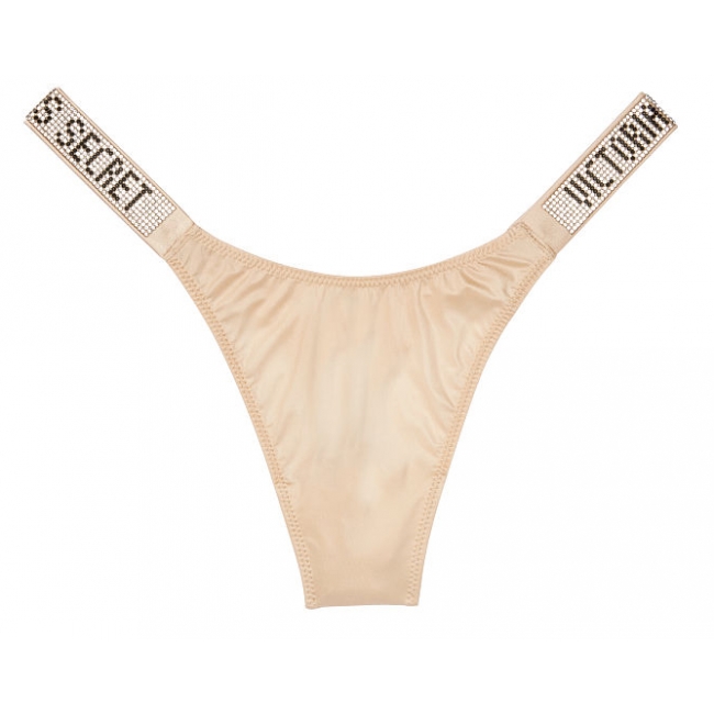 Трусики Зі Стразами Victoria's Secret Very Sexy Shine Strap Thong Panty, Beige