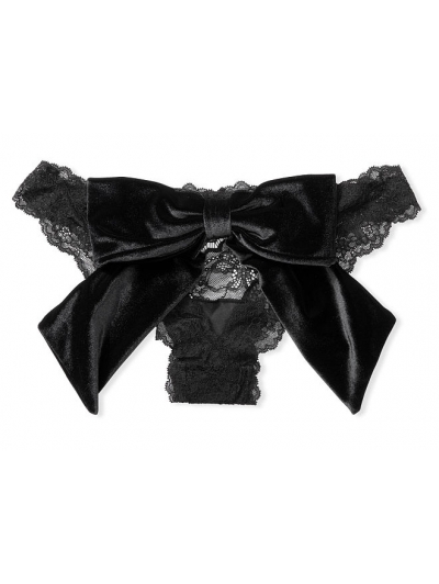 Мереживні трусики Victoria's Secret Very Sexy Lace & Velvet Bow Panty, Black
