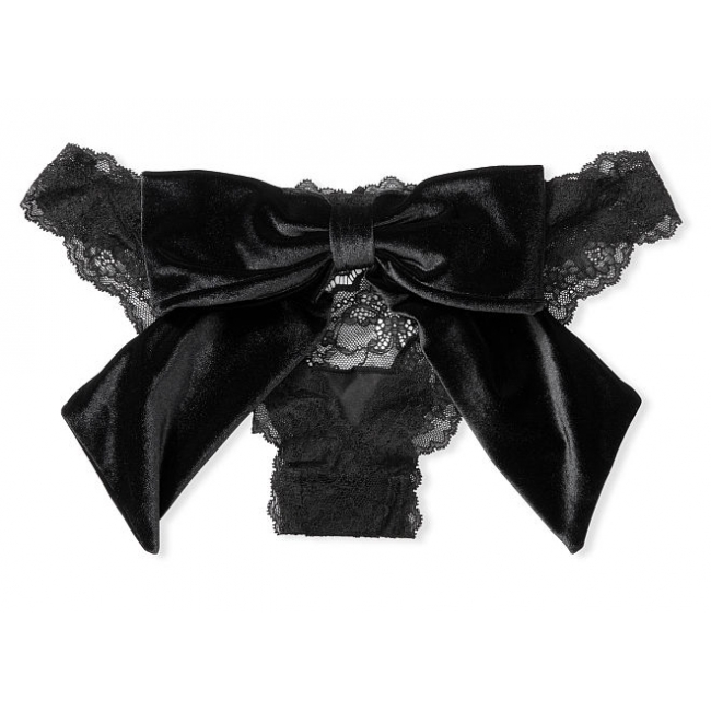 Мереживні трусики Victoria's Secret Very Sexy Lace & Velvet Bow Panty, Black