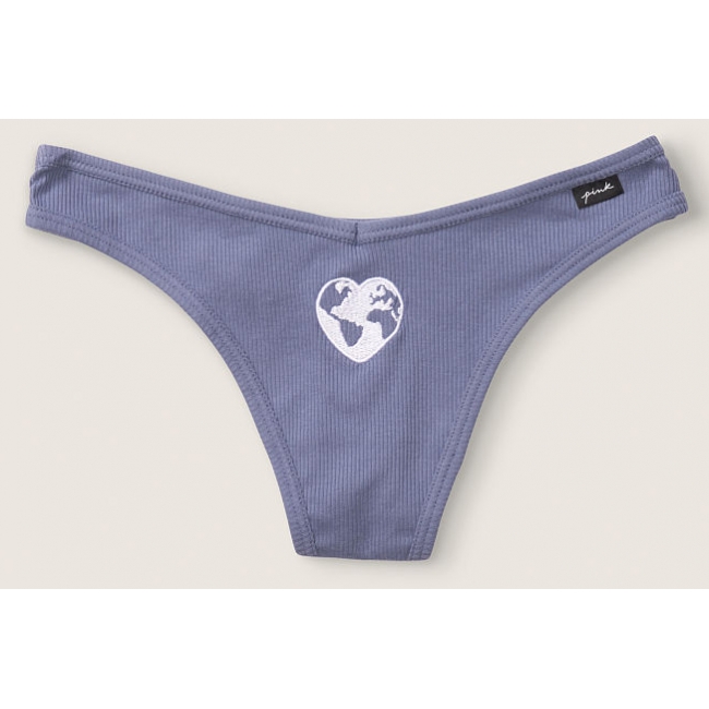 Трусики Стрінги Victoria's Secret PINK Dusty Iris Cotton Thong Panty
