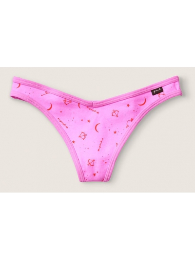 Трусики Стрінги Victoria's Secret PINK Bright Pink Cotton Thong Panty