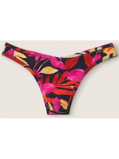 Трусики Стрінги Victoria's Secret PINK Tropical Palms Cotton Thong Panty