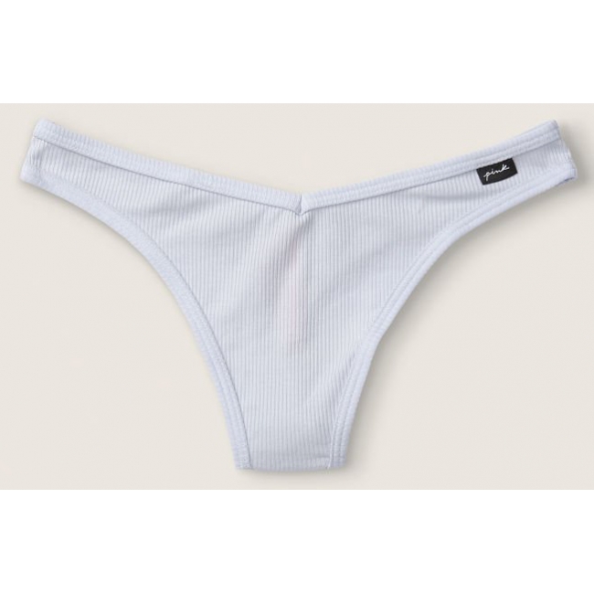 Трусики Стрінги Victoria's Secret PINK Hydrangea Blue Cotton Thong Panty