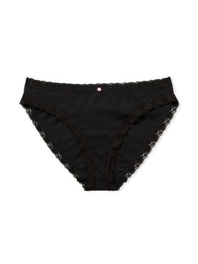 Трусики Бікіні Vistоriа's Sесrеt Stretch Cotton Bikini Panty, Black Pointelle