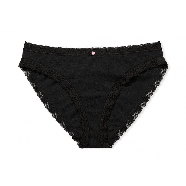 Трусики Бікіні Vistоriа's Sесrеt Stretch Cotton Bikini Panty, Black Pointelle