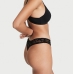 Оксамитові трусики Victoria's Secret Stretch Thong Panty, Black Flocking