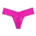 Мереживні трусики Victoria's Secret Floral Lace Thong Panty, Fuchsia