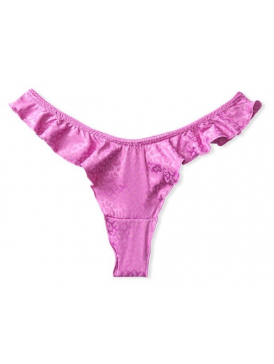 Трусики Victoria's Secret Satin Ruffle Thong Panty, Rosita Pink