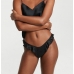 Трусики Victoria's Secret Satin Ruffle Thong Panty, Black