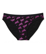 Трусики Бікіні Vistoria's Sесrеt Stretch Cotton Bikini Panty, Black Swirly Logo