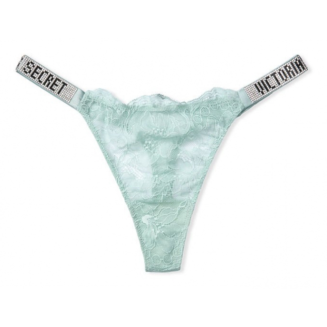 Трусики Зі Стразами Victoria's Secret Very Sexy Shine Strap Thong Panty, Mint Haze