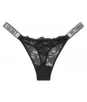 Трусики Зі Стразами Victoria's Secret Very Sexy Shine Strap Thong Panty, Black