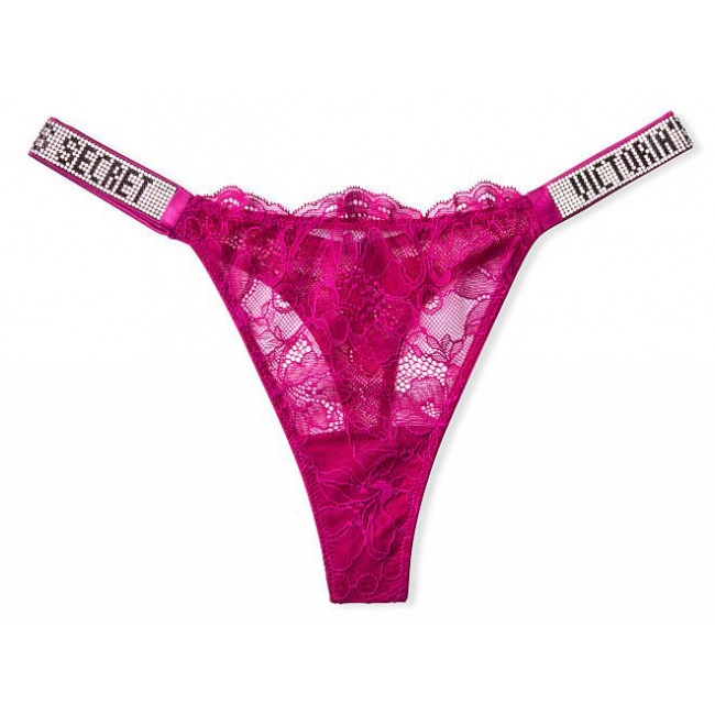 Трусики Зі Стразами Victoria's Secret Very Sexy Shine Strap Thong Panty, Pretty Plum