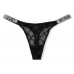 Трусики Зі Стразами Victoria's Secret Very Sexy Shine Strap Thong Panty, Black Logo