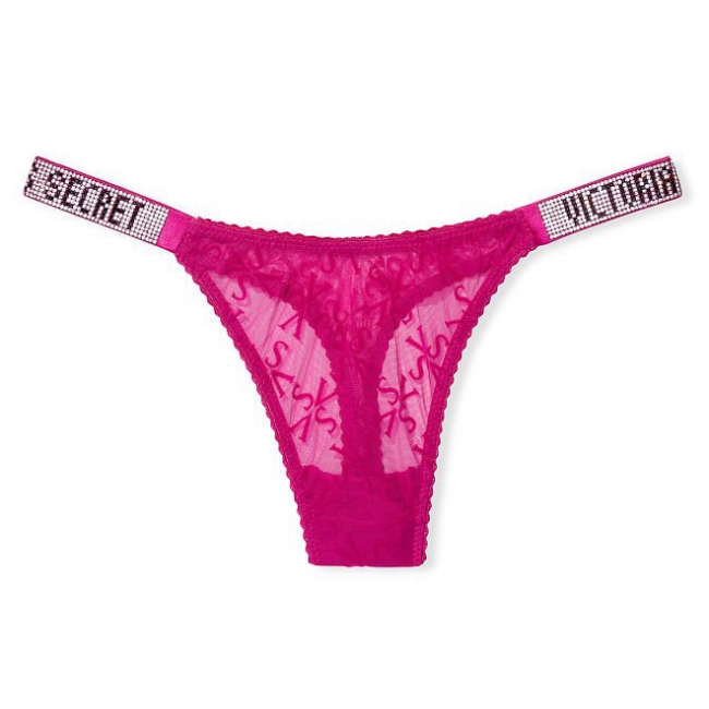 Трусики Зі Стразами Victoria's Secret Very Sexy Shine Strap Thong Panty, Beryy Logo
