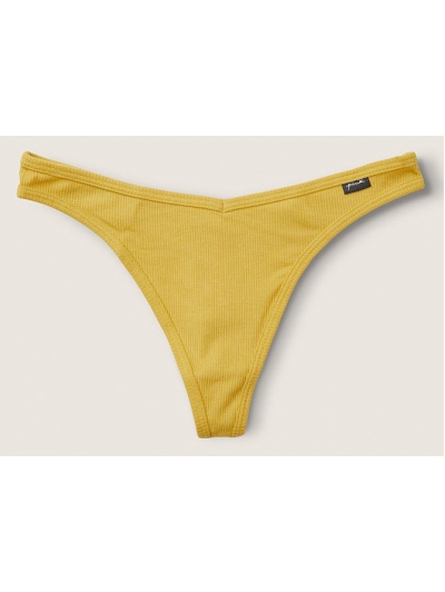 Трусики Стрінги Victoria's Secret PINK Yellow Cotton Thong Panty