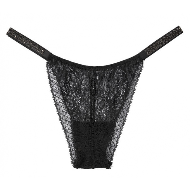 Трусики Зі Стразами Viсtoria's Sесrеt Rhinestone Shine Strap Brazilian Panty, Чорні