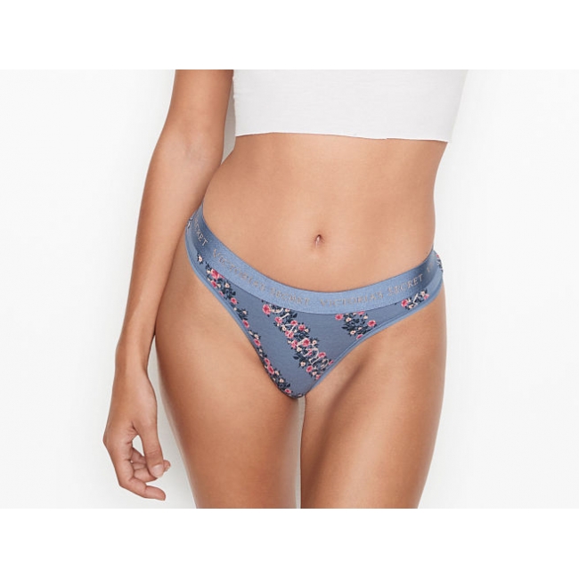 Трусики Стрінги Victoria's Secret Logo Thong Panty, Бежеві