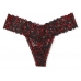 Мереживні трусики Victoria's Secret The Lacie Thong Panty, Black Tiny Hearts