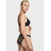 Трусики Victoria's Secret Logo Bikini Panty, Чорні з квіточками