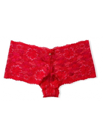 Мереживні Трусики Victoria's Secret Lace Cheeky Panty, Червоні