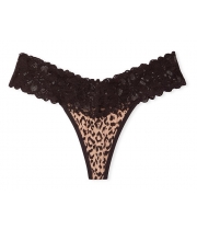 Трусики стрінги Victoria's Secret Lace-waist Thong Panty, Leopard