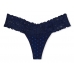 Трусики стрінги Victoria's Secret Lace-waist Thong Panty, Сині в горох