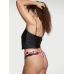 Трусики Victoria’s Secret Very Sexy Micro Lace Inset Thong Panty, Білі з квіточками