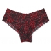 Мереживні Трусики Чіки Victoria's Secret Floral Lace Cheeky Panty, Black Tiny Hearts