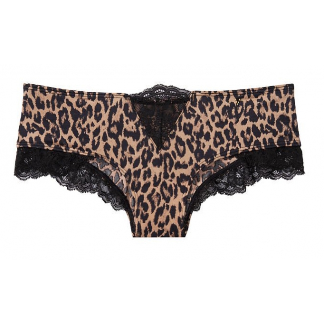 Трусики Victoria's Secret Very Sexy Micro Lace Inset Cheeky Panty, Леопард