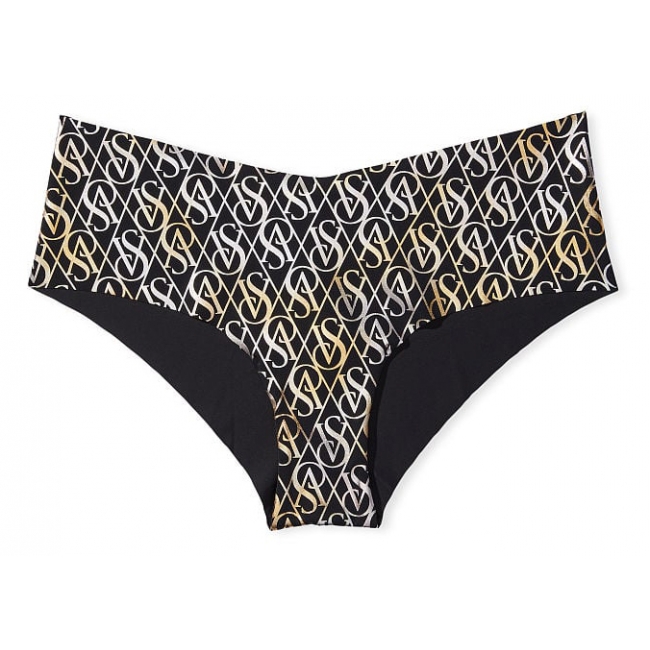 Трусики Безшовні Victoria's Secret Sexy Illusions No-Show Cheeky Panty, Black VS Logo