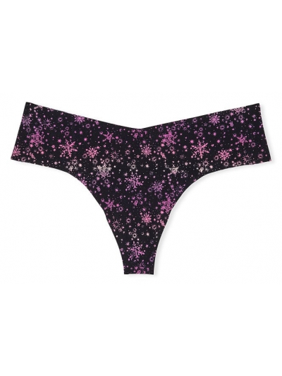 Безшовні трусики Victoria Secret No Show Tong Panty, Black Snowflakes